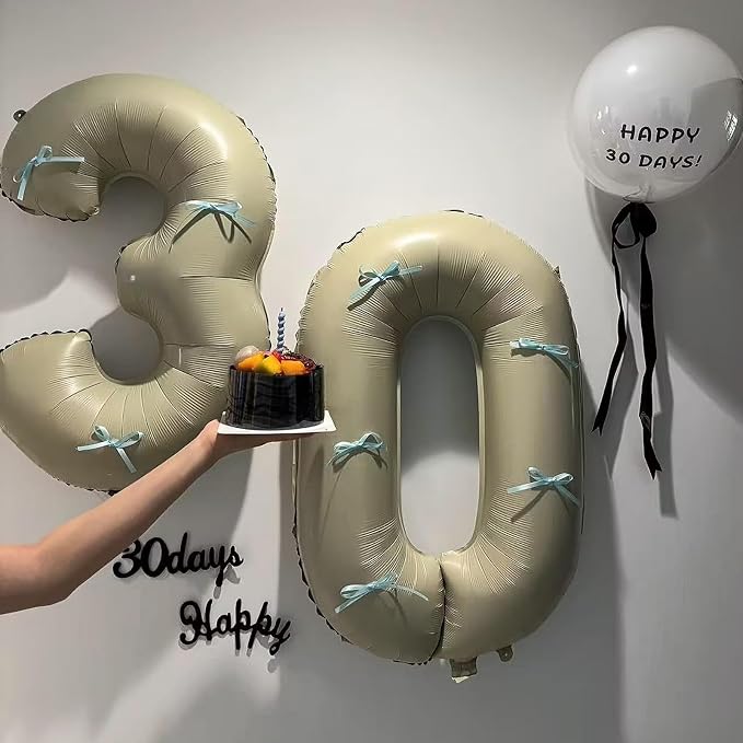 40 Inch Beige Number 9 Foil Balloon - Image 6