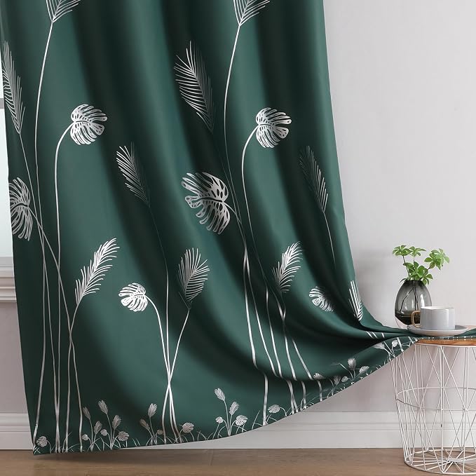 Green Blackout Curtains for Living Room 102 Inches Long, Room Darkening Energy - Image 7