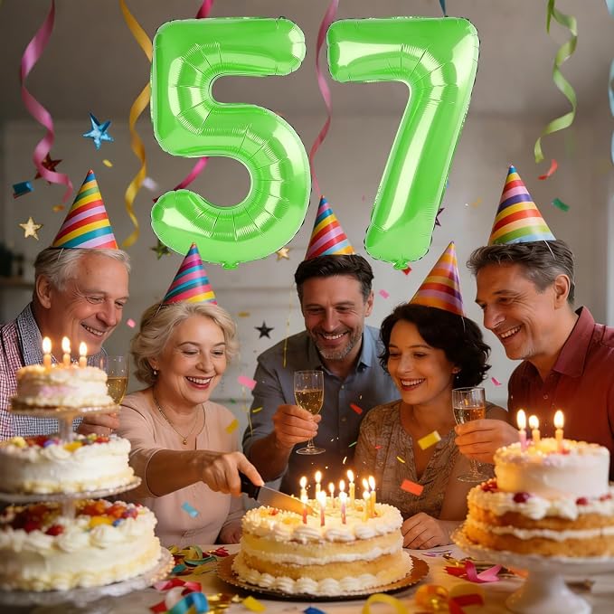 40 Inch Number 57 Balloons for 57th Birthday Party Decorations, 0-100 Fruit - Image 2