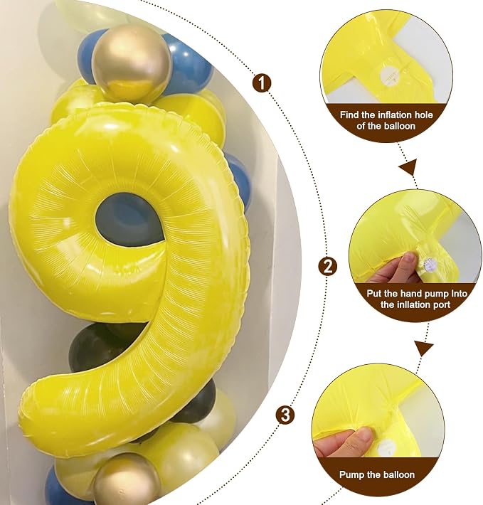 4 Balloon 40 inch Yellow Number Balloons - Image 6
