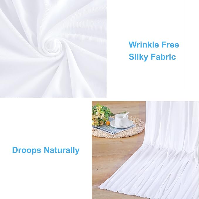 10x12 White Backdrop Curtains for Wedding Party Wrinkle Free Backdrops Curtain - Image 5