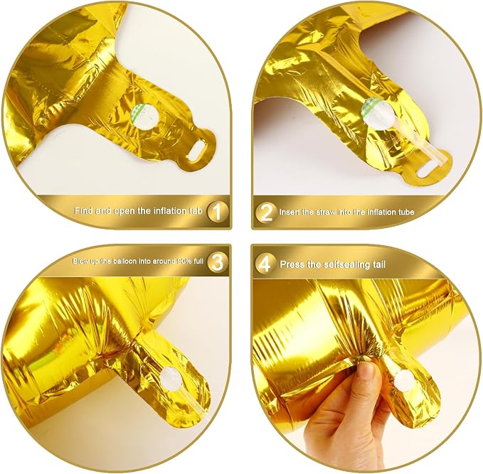 Helium Foil Gold Number 8 Balloon 40 Inch, Mylar Eight Numbers 8 18 28 38 48 58 - Image 5