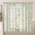 Sage Green Curtains for Bedroom Sheer, Spring Leaf Vines Patterned Farmhouse by Lajode