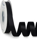 Ribbli Double Faced Black Satin Ribbon, 1/2” x Continuous 25 Yards, Use by Ribbli