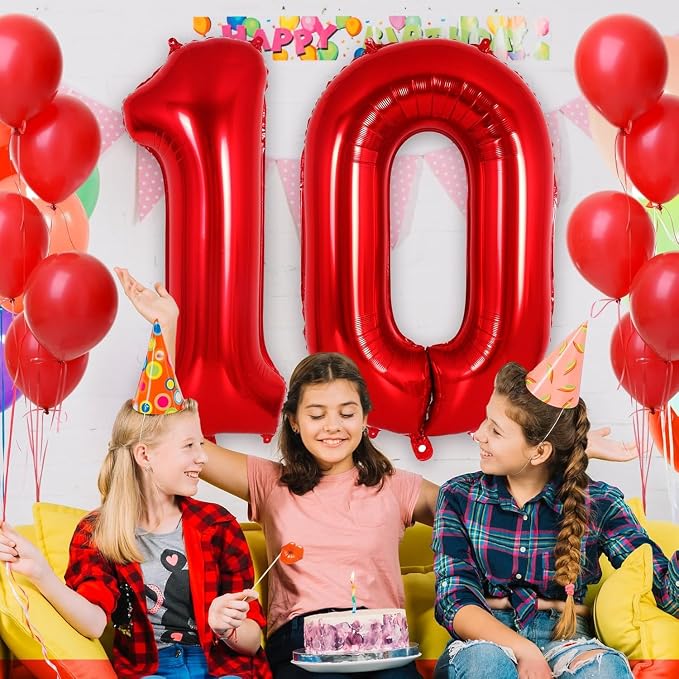 Red Number 16 Balloons, 40 Inch Big Large Foil Number Balloons, Jumbo Giant - Image 6