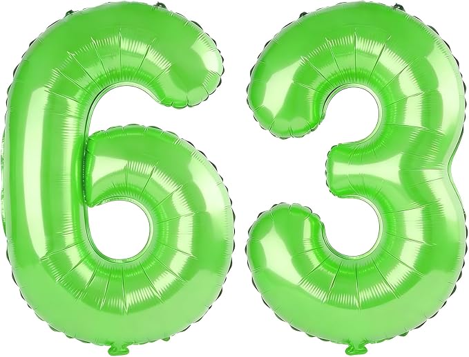 40 Inch Number 63 Balloons for 63rd Birthday Party Decorations, 0-100 Fruit by FOBELEC