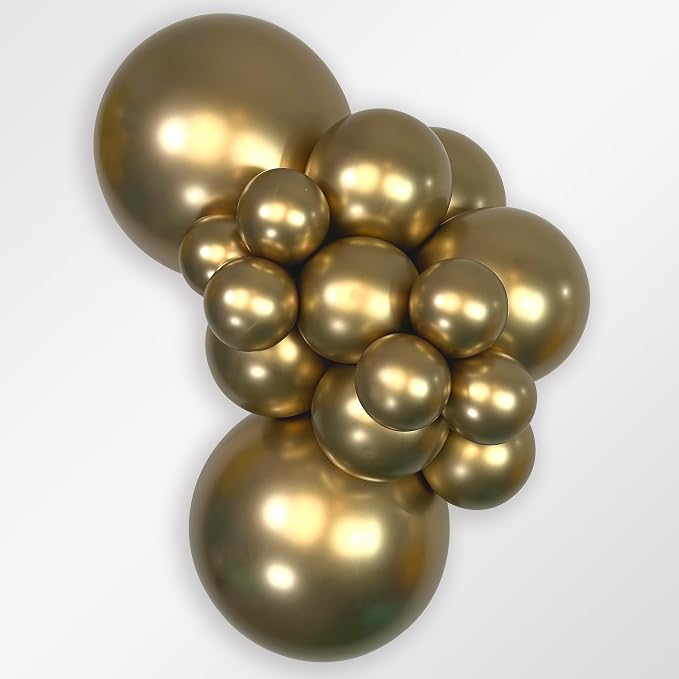 Sempertex Reflex Round Gold Balloons, 18 Inch, Graduation, Baby Shower - Image 2
