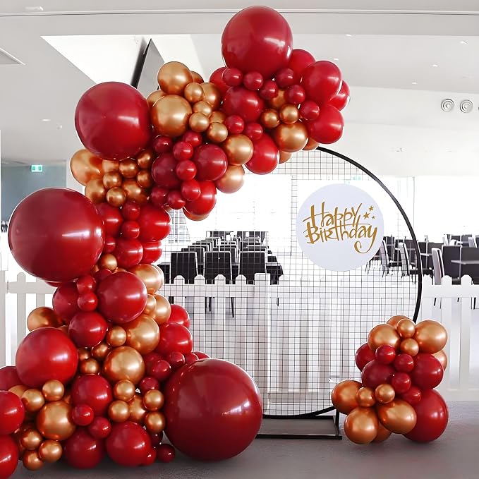 Awenztech 122pcs Dark Red Balloons Different Sizes, 18 12 10 5 inch Dark Red - Image 6