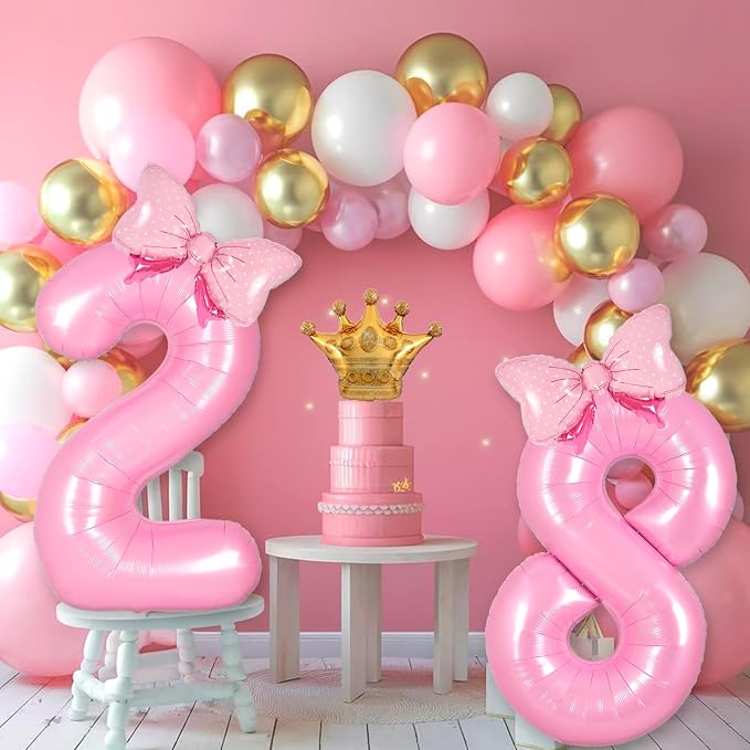 Pink 11 balloons Number Preppy Birthday Decorations - Image 7