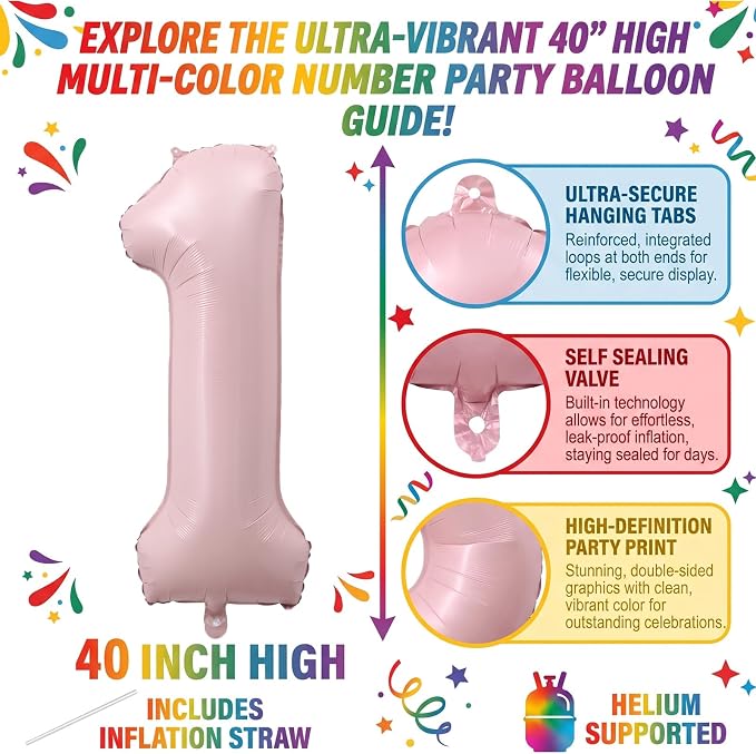 40" Light Pink Foil Number 11 Balloon - Image 2