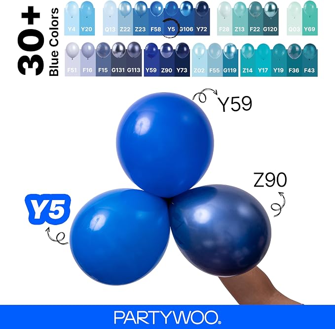 PartyWoo Royal Blue Balloons 152pcs Dark Blue Balloons Different Sizes | 18 12 - Image 4