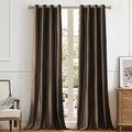 Velvet Brown Grommet Blackout Curtains 84 inch Length by ModernShinyVelvetCurtains