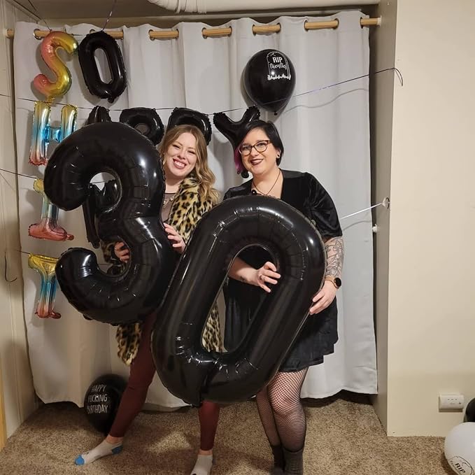 40" Black Number 3 Balloon for Birthday Party Decorations, Large Self Inflating - Image 4