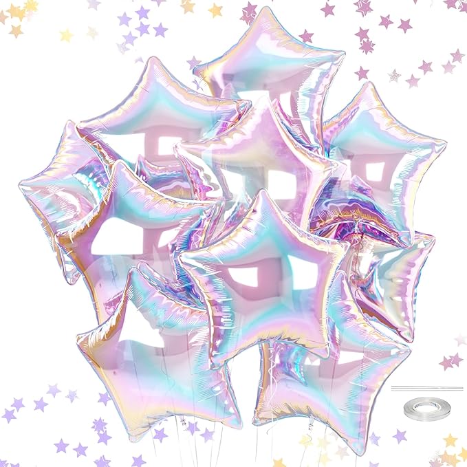 Iridescent Star Balloons, 18 Inches Star Balloon by FEYG