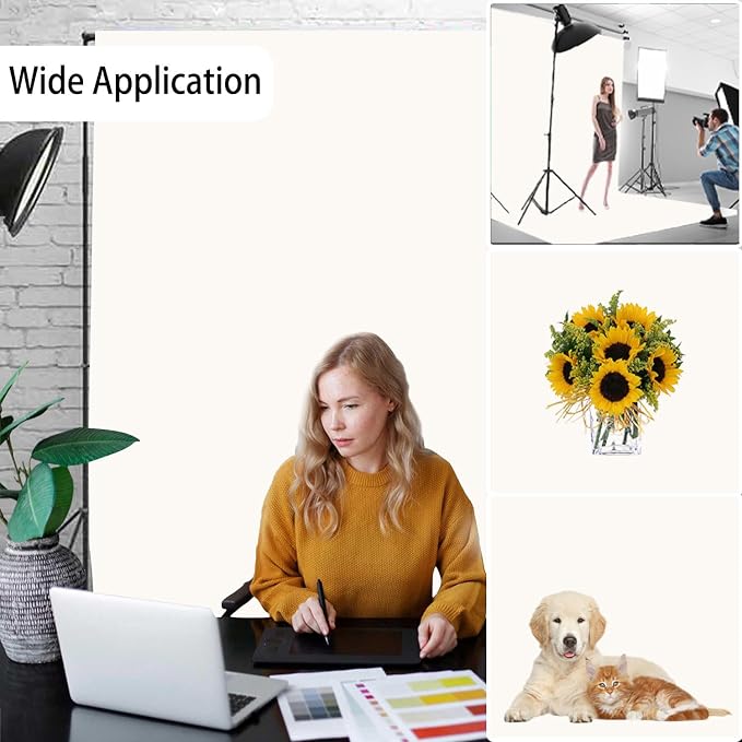 Ivory Photography Backdrop for Photoshoot, Fabric 3x5ft | Versatile Studio - Image 3