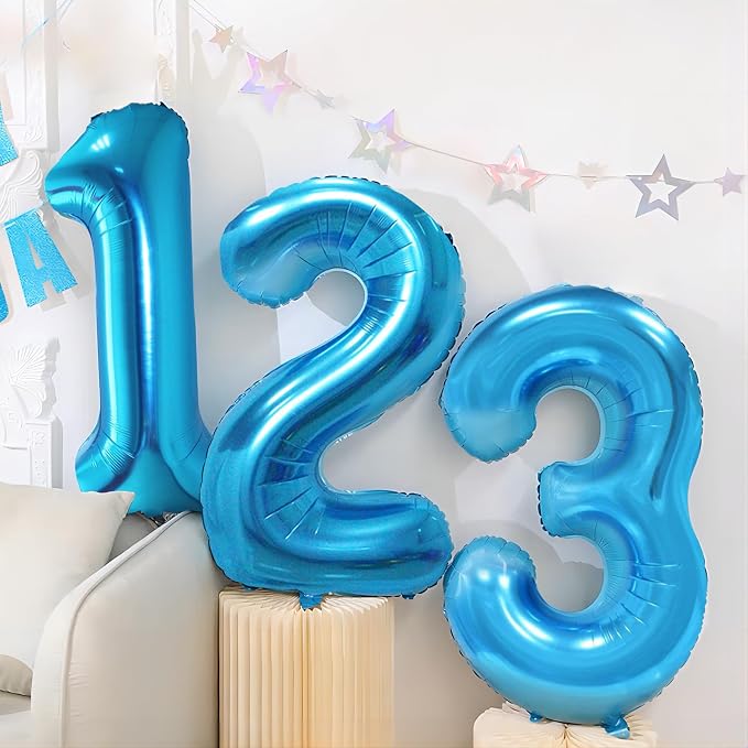 Blue 2 Number Balloon, 40 Inch, Mylar Foil, - Image 6