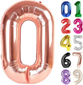 0 Balloon - Rose Gold Birthday Number Balloons, 40 Inch Party Decorations | by ALPHADELTAPI