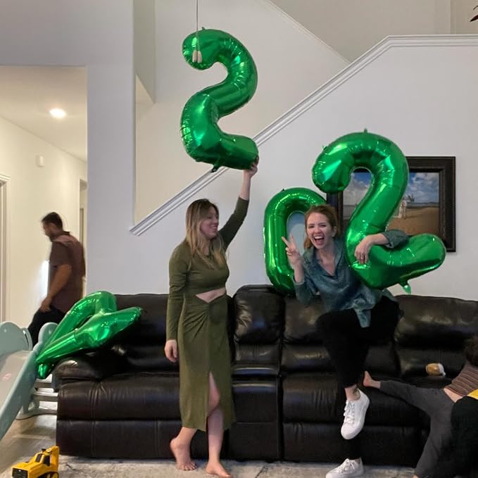 Green Number 2 Balloon 40 Inch, 2nd Birthday Party Decorations Men Women | Foil - Image 9