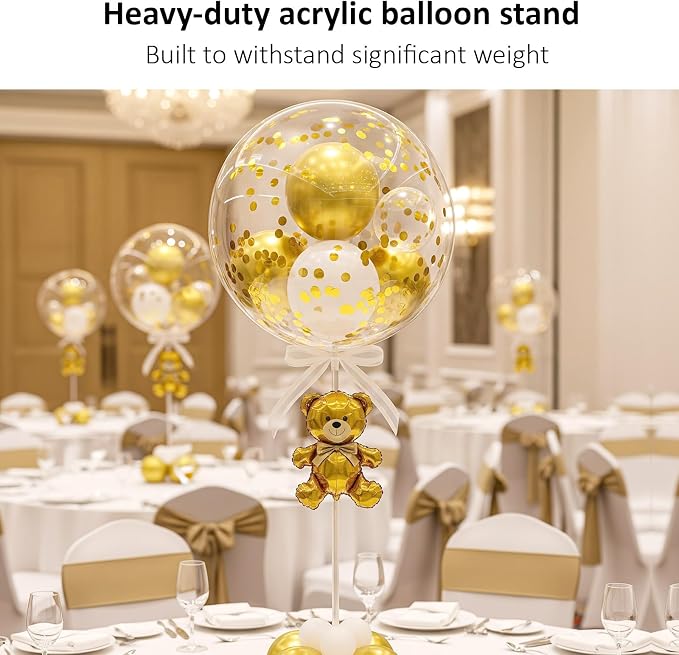 12 Pack Acrylic Balloon Stands for Table, Reusable Party Centerpiece Kits | 16 - Image 6