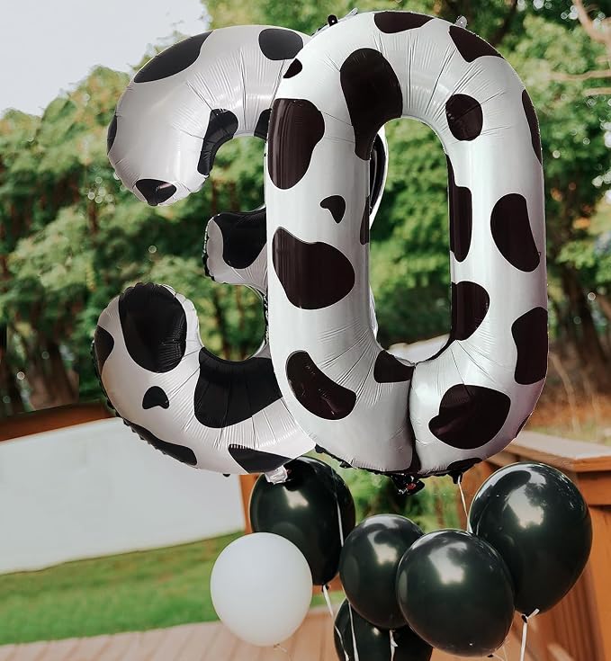 Cow Print Number 3 Balloon, Large 40 Inch Cow Number Birthday Balloons | Helium - Image 6