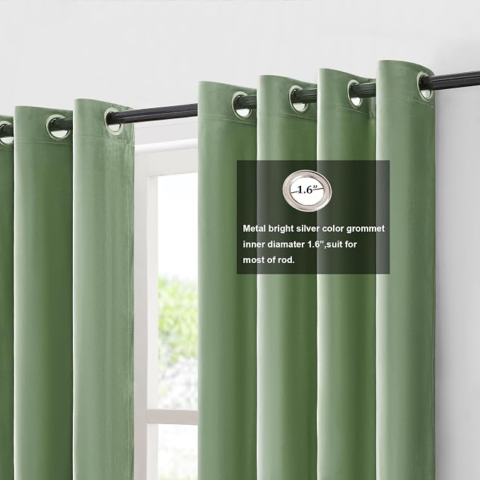 BULBUL Luxury Two Tone Velvet Curtains 96 inch - Image 2