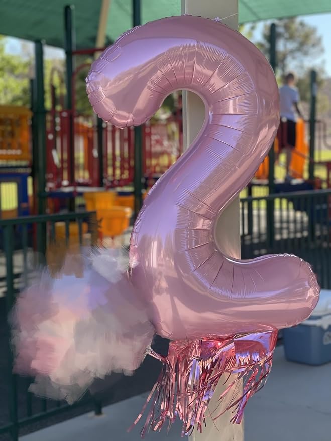 12 Balloon 40 inch Pearl Pink Number Balloons - Image 2