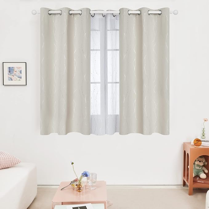 Deconovo Living Room Curtains 54 Inches Long, Thermal Insulated, Room Darkening - Image 2