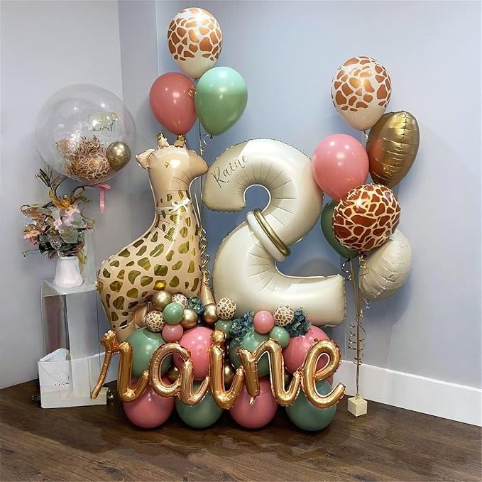 40'' Beige Number 7 Balloons, Giant Self Inflating Cream Foil Number Balloons - Image 5