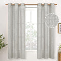 YoungsTex Light Grey Linen Curtains 63 Inches Length by YoungsTex