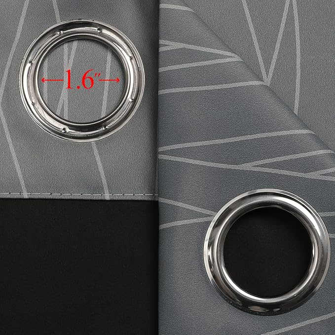 Full Room Darkening Greyish White and Grey Blackout Curtains 72 Inch Length 2 - Image 7