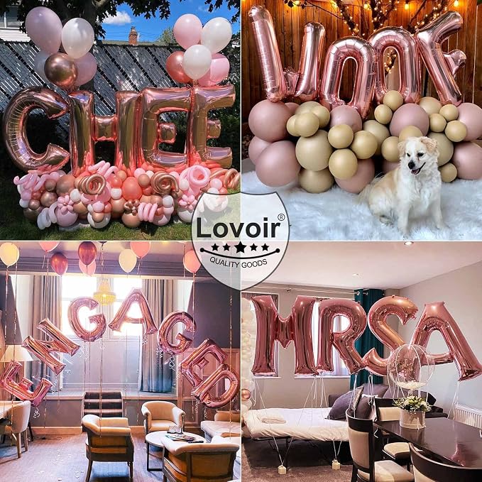 Lovoir 40 Inch Large Rose Gold Letter R Balloons Big Size Jumbo Mylar Foil - Image 6