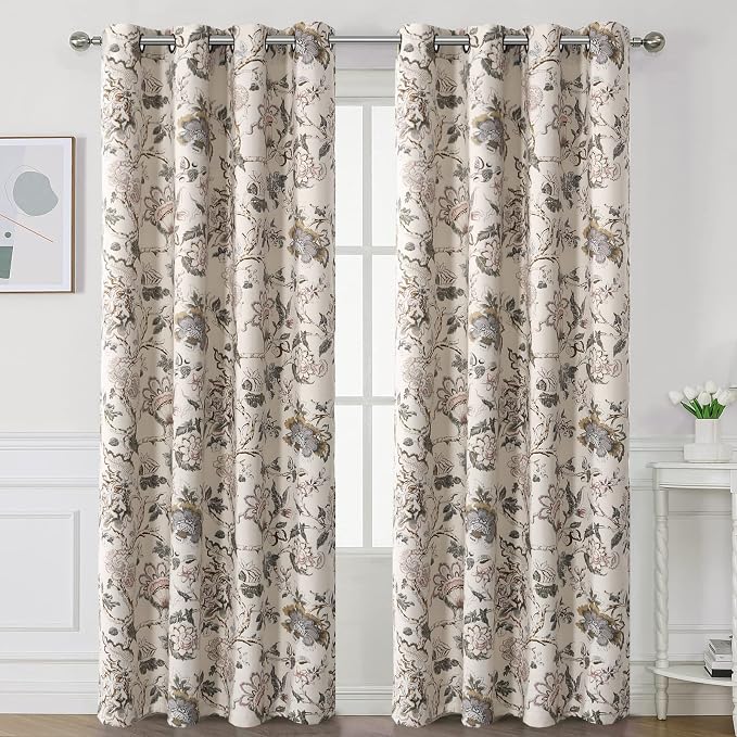 H.VERSAILTEX Blackout Curtains 108 Inch Length 2 Panels Set Floral Print - Image 2