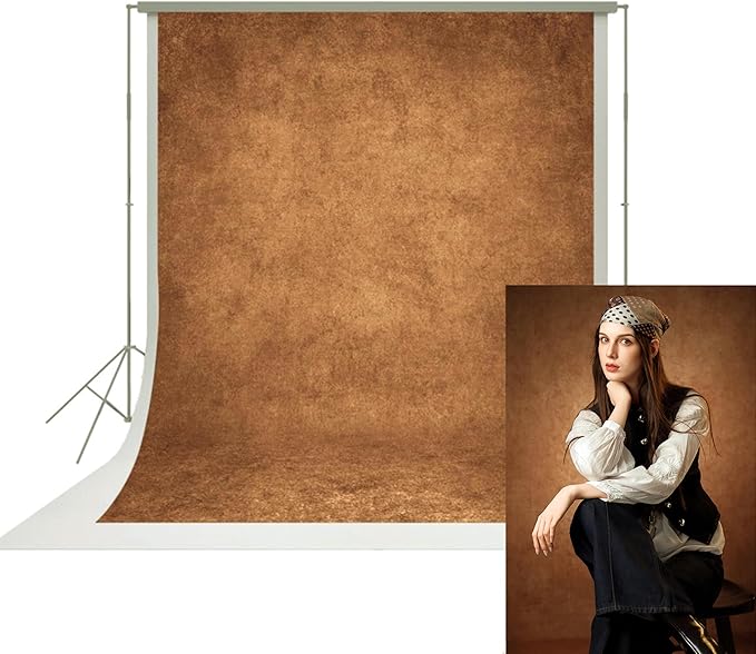 UrcTepics 8×12 ft Brown Vintage Photography Backdrops, Classic Abstract Texture by UrcTepics