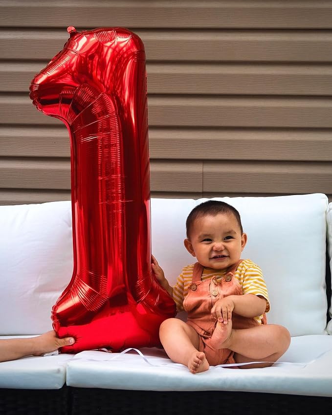 18 Balloon - Red Birthday Number Balloons, 40 Inch Decorations Men Women | Red - Image 4