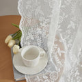 FINECITY Ivory Lace Curtains for Living Room 52 x 120 Inch, 2 Panels | Rod by FINECITY