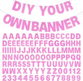 DIY Banner Kit with Letters Glitter Pink Customizable Birthday Graduation by mifengda