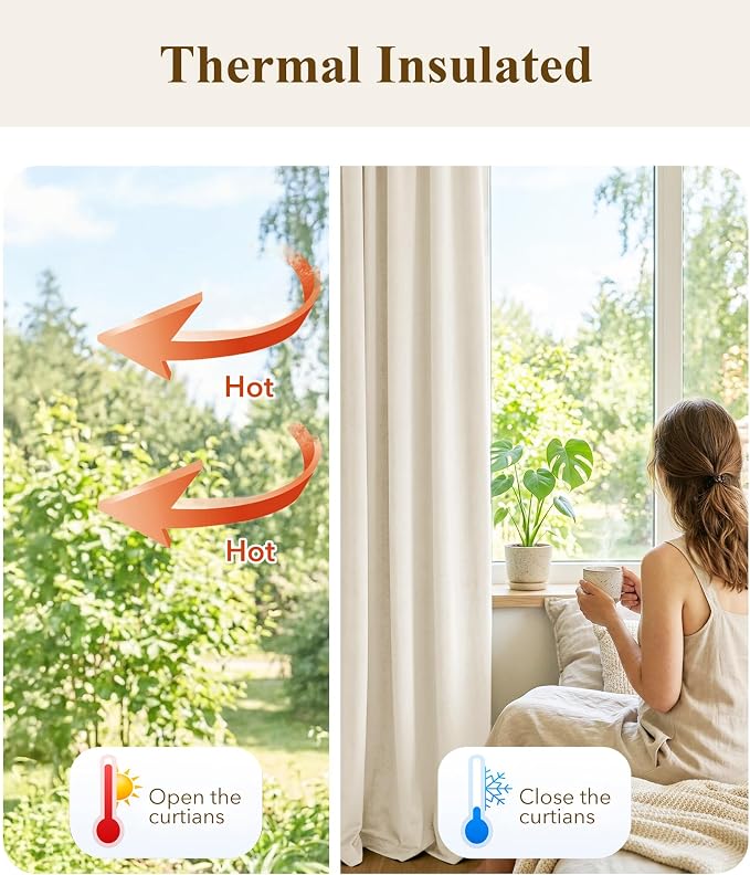 Ivory White Velvet Curtains for Nursery Back Tab, W52 x L92, Back tab Drapes - Image 6