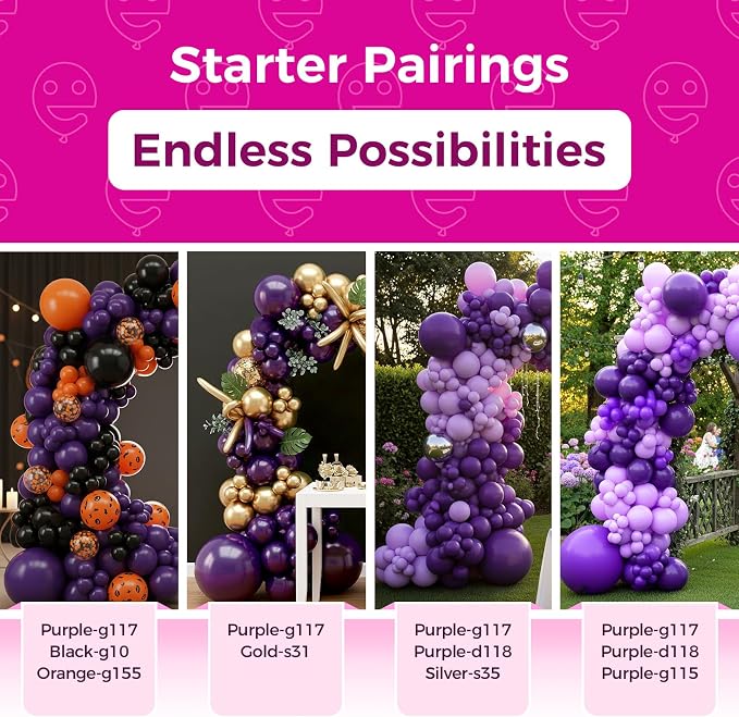 Bezente Dark Purple Latex Party Balloons | Purple Balloons Big Round Purple - Image 4