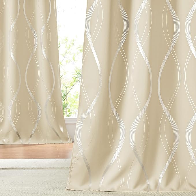 NICETOWN Kitchen Blackout Curtain Panels, Biscotti Beige, 42 by 54 Inch by NICETOWN