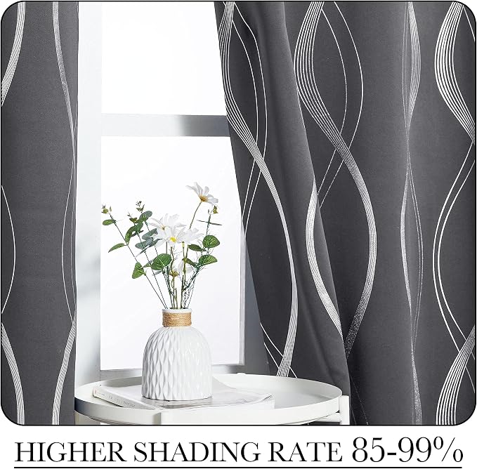 NICETOWN Grey Extra Long Blackout Curtains 120 inches Long 2 Panels Set - Image 4