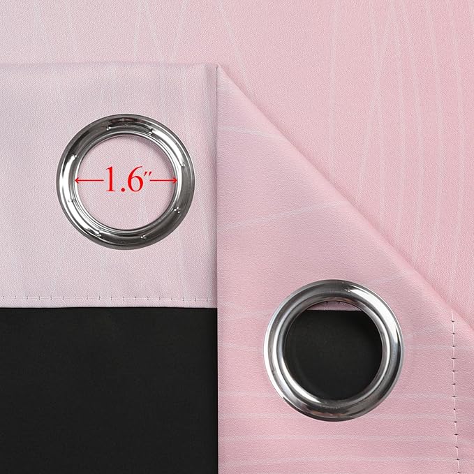 Pink and Greyish White Ombre Blackout Curtains 63 Inches Long - Image 7