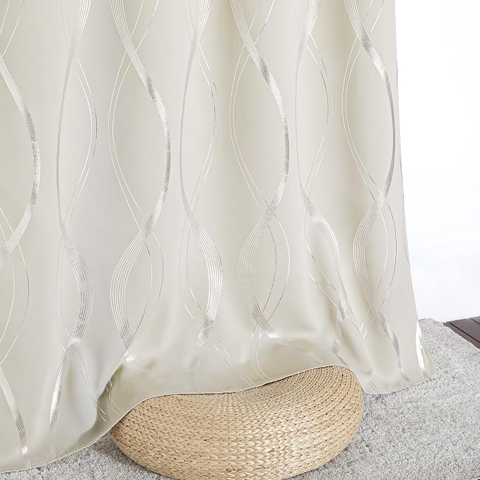 NICETOWN Beige Kitchen Curtains Small Blackout Panels 34 by 54 Inch, Window - Image 5
