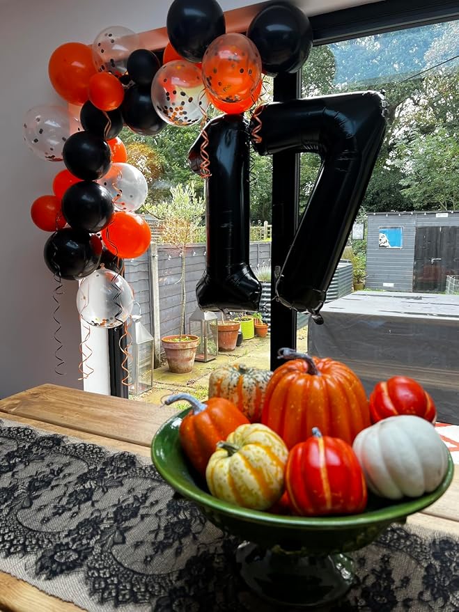 7 Balloon Numbers Party Decorations, 40In Black Balloons - Image 2