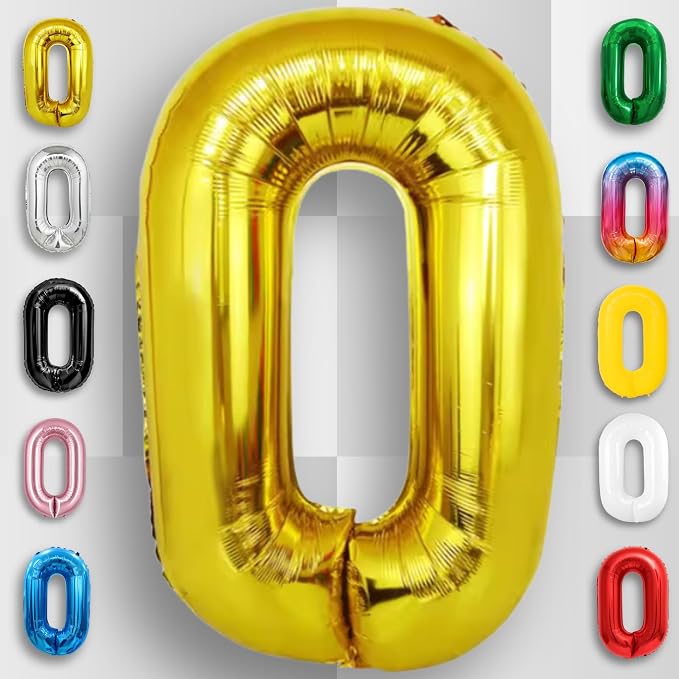 Gold Number Balloon 0 Mylar Foil Balloons 40 inch - Image 4
