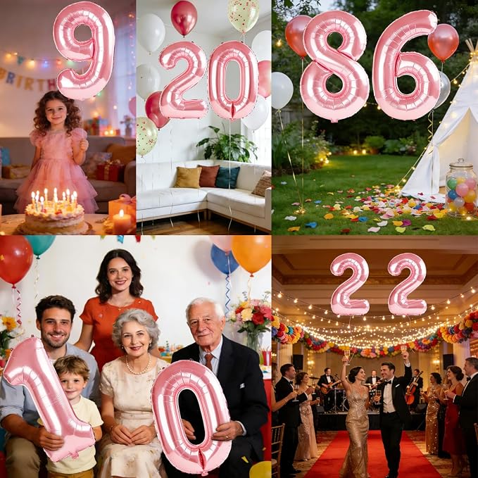 40 Inch Number 86 Balloons for 86th Birthday Party Decorations, 0-100 Jewelry - Image 7