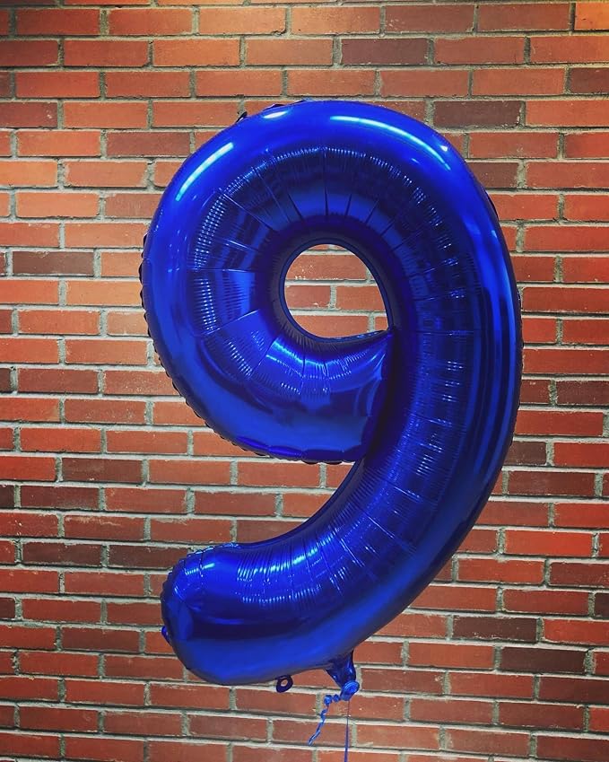 4 Balloon - Night Blue Birthday Number Balloons, 40 Inch Party Decorations | - Image 4