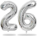 26 Balloons Number, Giant Silver Number 2 & 6 Helium Foil Balloon by Lingqiang