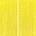 GCB 2Pack Macaron Yellow Metallic Tinsel Foil Fringe Curtains, Door Streamers by GCBPartyDecorations