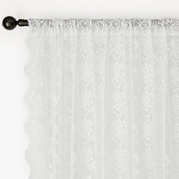 Anmao Vintage Lace Curtains 102 Inches Long 2 Panels Set, Romantic Elegant - Image 6
