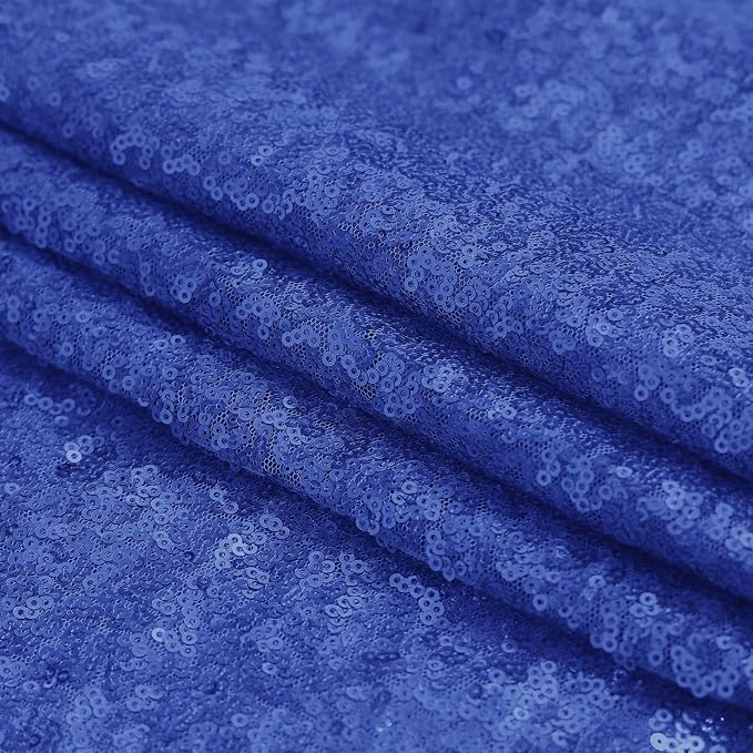Sugargirl Royal Blue Sequin Backdrop Curtain 3 Panels 2FTx8FT Glitter Royal - Image 8